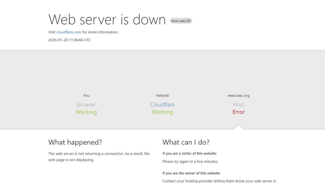 lasc.org 521: Web server is down
